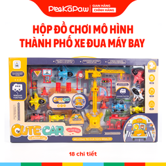 Hộp đồ chơi mô hình thành phố xe đua máy bay 134-16 PeeKaPaw Toys
