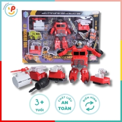 Robot Biến Hình Xe Cứu Hoả 606-C79 Đồ Chơi Lắp Ráp PeeKaPaw Toys