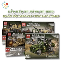 Đồ chơi lắp ráp 4 trong 1 xe tăng xe jeep quân đội Assault Frontline 98440 – PeeKaPaw Toys