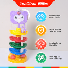 Trò chơi thả bóng cầu thang xoắn mèo tím 5 tầng 029 PeeKaPaw Toys