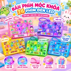 Đồ chơi bàn phím móc khoá 26 phím có đèn LED 10cm PeeKaPaw Toys