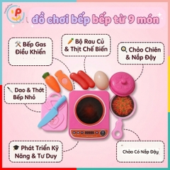 Hộp Đồ Chơi Bếp 9 Món Bếp Ga Bếp Điện Trái Cây Cắt 589 PeeKaPaw Toys