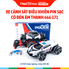 Xe cảnh sát điều khiển pin sạc bánh xe Omni có đèn âm thanh 666-171
