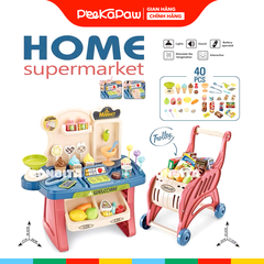 Hộp đồ chơi kệ siêu thị và xe đẩy 50cm 40 chi tiết 668-83 PeeKaPaw Toys