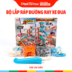 Bộ lắp ráp đường ray xe đua 3 tháp 3 tầng 138 chi tiết 17S PeeKaPaw Toys
