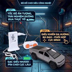 Xe Tesla điều khiển pin sạc có trạm sạc USB 158-8 PeeKaPaw Toys
