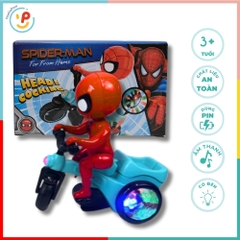 Đồ chơi Spiderman Người Nhện Đạp Xe Có Đèn Nhạc Xoay 360° PeeKaPaw Toys