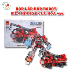 Đồ chơi lắp ráp robot biến hình xe cứu hỏa 429 chi tiết 939 PeeKaPaw Toys