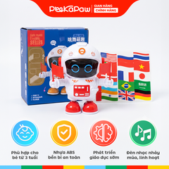 Phi hành gia robot cầm cờ nhảy múa kèm sticker lá cờ nhiều quốc gia 628-73 PeeKaPaw Toys