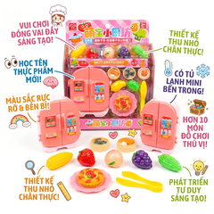 Vỉ Đồ Chơi Nhà Bếp Dimsum Rau Củ Có Tủ Lạnh Mini 1618-97 PeeKaPaw Toys