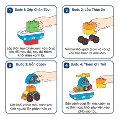 Hộp lắp ráp xếp hình phương tiện giao thông 195 chi tiết