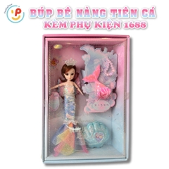 Búp bê nàng tiên cá váy sequin lấp lánh kèm hộp sò phụ kiện 1688-105 PeeKaPaw Toys
