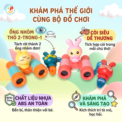Ống nhòm kèm còi thổi Thỏ Con có dây đeo PeeKaPaw Toys