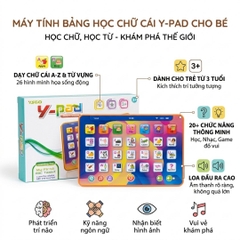 Máy tính bảng ipad đồ chơi cho bé học tiếng Anh bằng âm thanh YS2602D PeeKaPaw Toys