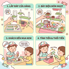 Vali đồ chơi tiệm kem và bánh ngọt 668-162 PeeKaPaw Toys