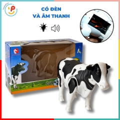 Mô hình bò sữa đồ chơi có đèn và âm thanh hàng Việt Nam PeeKaPaw Toys