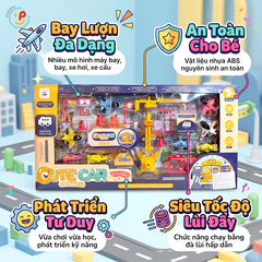 Hộp đồ chơi mô hình thành phố xe đua máy bay 134-16 PeeKaPaw Toys