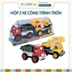 Hộp 2 Xe Công Trình Trớn Xe Ben Xe Cẩu Đồ Chơi Cho Bé 090-85 PeeKaPaw Toys