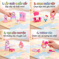 Ngôi nhà gia đình nhân vật hoạt hình Sanrio có đèn nhạc 5807-7A PeeKaPaw Toys