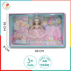Búp bê công chúa và phụ kiện gậy phép thuật váy xinh đẹp 58cm 636-93 PeeKaPaw Toys