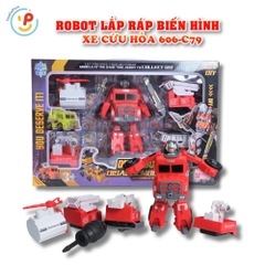 Robot Biến Hình Xe Cứu Hoả 606-C79 Đồ Chơi Lắp Ráp PeeKaPaw Toys