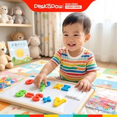 Túi chữ số Hoàng Thu hàng Việt Nam học chữ cái số đếm cho bé 3 tuổi PeeKaPaw Toys