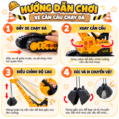 Xe cẩu đồ chơi hộp 40cm có đèn xoay 360 độ chính hãng Vector VT105 PeeKaPaw Toys