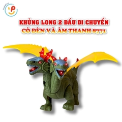 Khủng Long 2 Đầu Có Đèn Và Âm Thanh 8771 Di Chuyển Được Cực Ngầu – PeeKaPaw Toys
