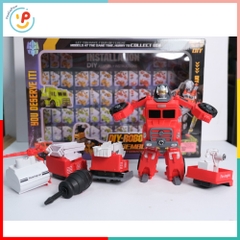 Robot Biến Hình Xe Cứu Hoả 606-C79 Đồ Chơi Lắp Ráp PeeKaPaw Toys