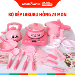 Đồ chơi nhà bếp Labubu hồng 23 món bếp có đèn âm thanh S20-16 PeeKaPaw Toys