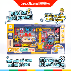 Hộp đồ chơi mô hình thành phố xe đua máy bay 134-16 PeeKaPaw Toys