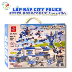 Bộ Lắp Ráp City Police Super Robocop LX A393 8in1 443 Mảnh PeeKaPaw Toys
