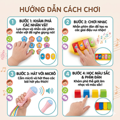 Đàn thỏ có micro cho bé đồ chơi âm nhạc giáo dục sớm 33635 PeeKaPaw Toys