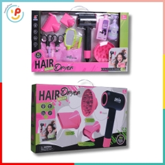Đồ chơi máy sấy tóc dùng pin cho bé Hair Salon kéo lược phụ kiện làm tóc 096 PeeKaPaw Toys