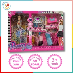 Búp bê thời trang công chúa váy dạ hội kèm phụ kiện vương miện túi xách – PeeKaPaw Toys