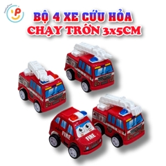 Xe cứu hoả xe cảnh sát mini chạy trớn 5cm PeeKaPaw Toys