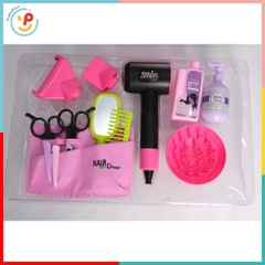 Đồ chơi máy sấy tóc dùng pin cho bé Hair Salon kéo lược phụ kiện làm tóc 096 PeeKaPaw Toys