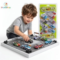 Vỉ 8 chiếc xe đua chạy đà trớn siêu tốc cho bé 922 PeeKaPaw Toys