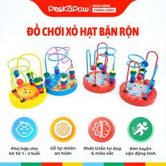 Đồ chơi bảng gỗ xỏ hạt bận rộn mini cho bé 12cm PeeKaPaw Toys