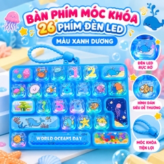 Đồ chơi bàn phím móc khoá 26 phím có đèn LED 10cm PeeKaPaw Toys