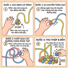 Đồ chơi bảng gỗ xỏ hạt bận rộn mini cho bé 12cm PeeKaPaw Toys