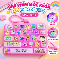 Đồ chơi bàn phím móc khoá 26 phím có đèn LED 10cm PeeKaPaw Toys