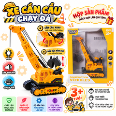 Xe cẩu đồ chơi hộp 40cm có đèn xoay 360 độ chính hãng Vector VT105 PeeKaPaw Toys