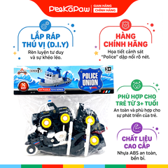 Túi 4 xe cảnh sát chạy đà trớn vặn ốc vít LY076 PeeKaPaw Toys