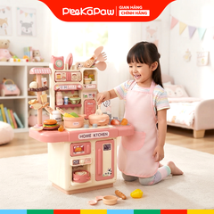 Đồ chơi nhà bếp kệ bếp dùng pin có khói bồn rửa thực phẩm cao 36cm PeeKaPaw Toys
