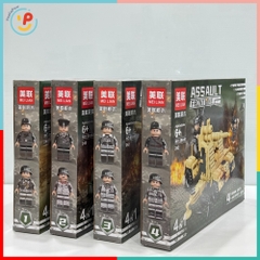 Đồ chơi lắp ráp 4 trong 1 xe tăng xe jeep quân đội Assault Frontline 98440 – PeeKaPaw Toys