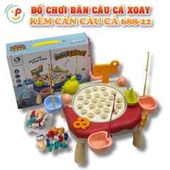 Đồ chơi bàn câu cá xoay kèm cần câu và cá mini 688-22 PeeKaPaw Toys