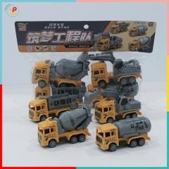 Túi 4 Xe Công Trình Chạy Đà Trớn Mini BQ600-1 PeeKaPaw Toys