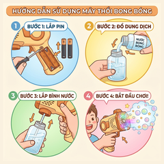 Máy Thổi Bong Bóng Tự Động Có Đèn LED Nhiều Mẫu PeeKaPaw Toys