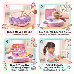 Vali đồ chơi tiệm kem và bánh ngọt 29 chi tiết 0412-11A PeeKaPaw Toys